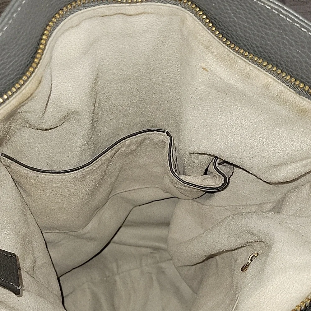 Kristen Bell for Erica Anenberg Gray Pebble Leather Tote Bag
